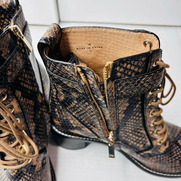 JOIE Rawly Rosewood Python Ankle Boot Size 8
