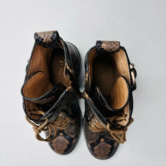 JOIE Rawly Rosewood Python Ankle Boot Size 8