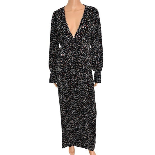 New BUDDY LOVE Evie Long Sleeve Maxi Dress in Gemstone Size Small