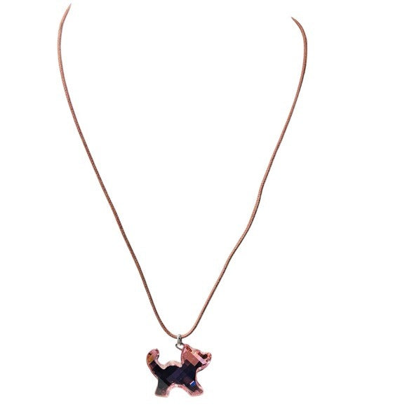 SWAROVSKI Crystal Pink Dog Pendant Necklace