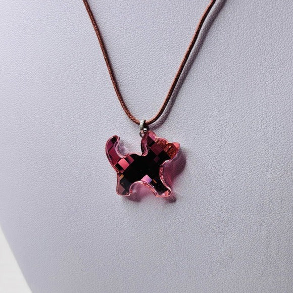 SWAROVSKI Crystal Pink Dog Pendant Necklace