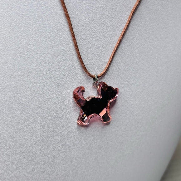 SWAROVSKI Crystal Pink Dog Pendant Necklace