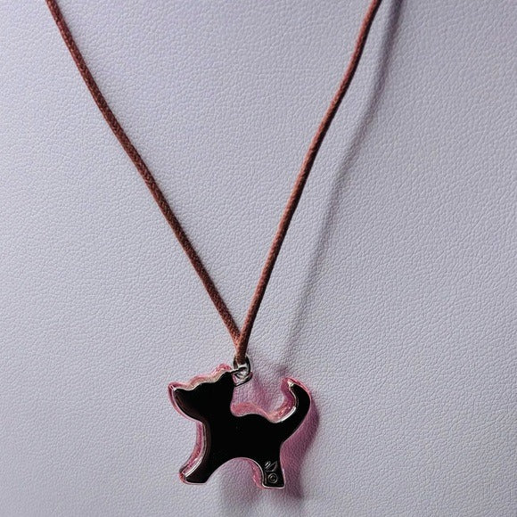 SWAROVSKI Crystal Pink Dog Pendant Necklace