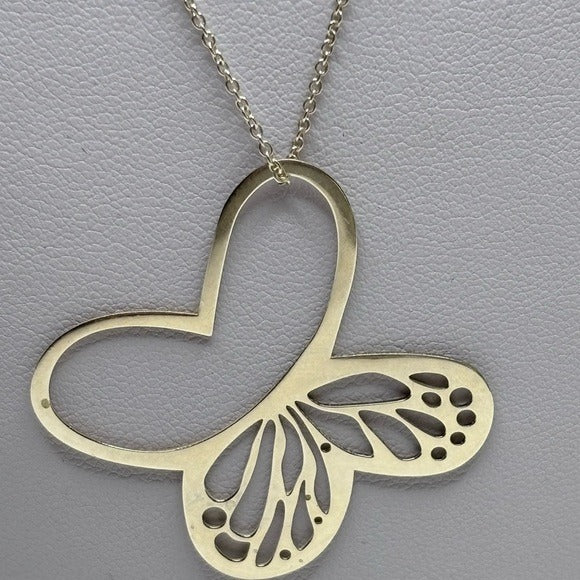 TANYA MOSS Sterling Silver Monarch Butterfly Pendant with Chain