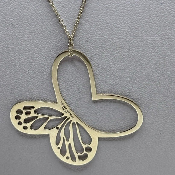 TANYA MOSS Sterling Silver Monarch Butterfly Pendant with Chain
