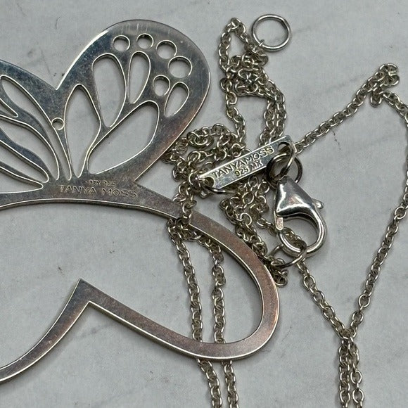 TANYA MOSS Sterling Silver Monarch Butterfly Pendant with Chain