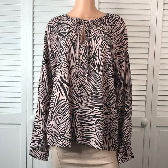 *NEW* KAREN KANE Night Lights Animal Print Peasant Blouse Size XL