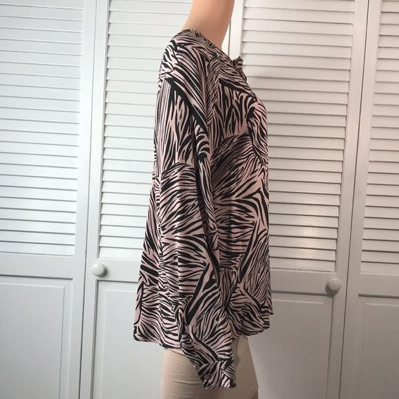 *NEW* KAREN KANE Night Lights Animal Print Peasant Blouse Size XL