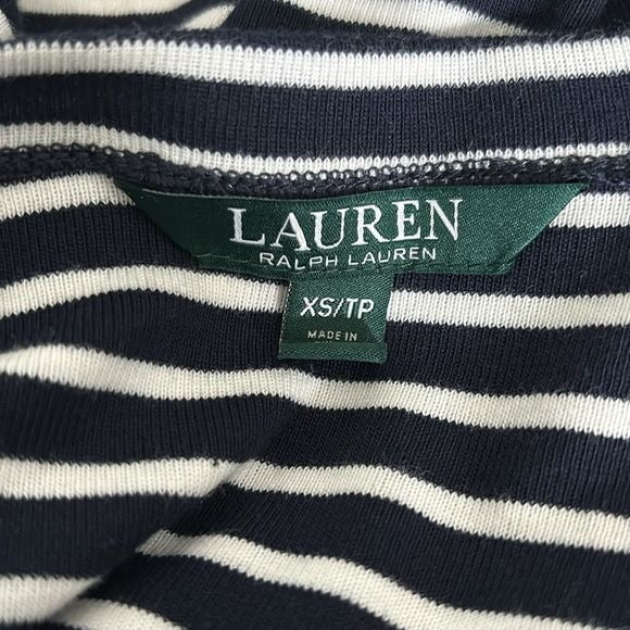LAUREN BY RALPH LAUREN Brandeis Navy Blue Elbow Sleeve Dress Size XS
