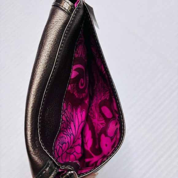 NEW BRIGHTON Pewter Velvet Rose Pouch