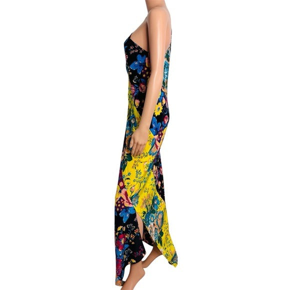 DIANE VON FURSTENBERG Multicolor One Shoulder Asymmetrical Dress Size Medium