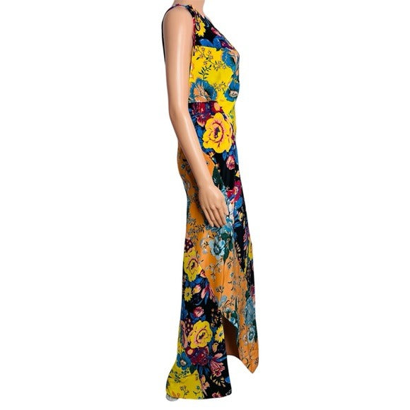 DIANE VON FURSTENBERG Multicolor One Shoulder Asymmetrical Dress Size Medium