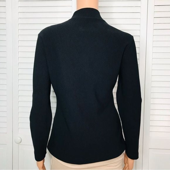 BURTON Black Ribbed Zip Up Sweater Size Small