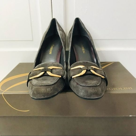 ENZO ANGIOLINI Dark Gray Suede Tequilian Heels Size 6.5M