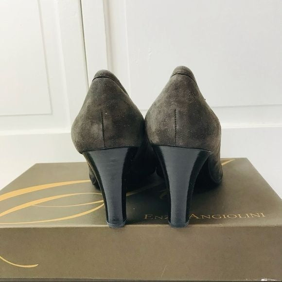 ENZO ANGIOLINI Dark Gray Suede Tequilian Heels Size 6.5M