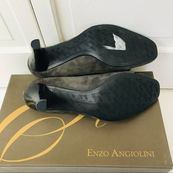 ENZO ANGIOLINI Dark Gray Suede Tequilian Heels Size 6.5M