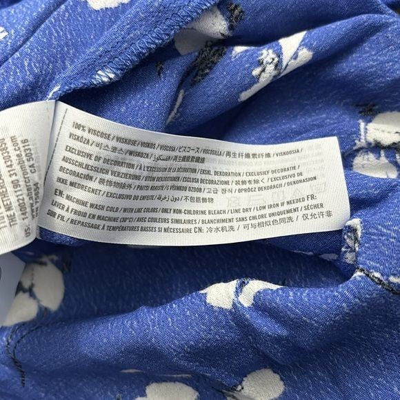 ABERCROMBIE & FITCH Blue Flower Button Down Shirt Size Small