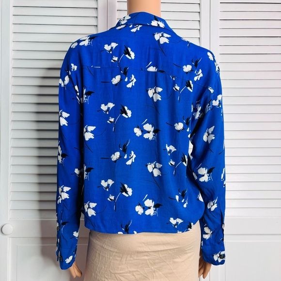 ABERCROMBIE & FITCH Blue Flower Button Down Shirt Size Small