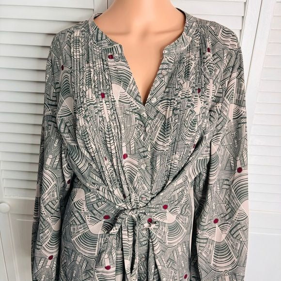 *NEW* MELISSA MCCARTHY Seven Gray Geometric Print Tunic Blouse Size 2X