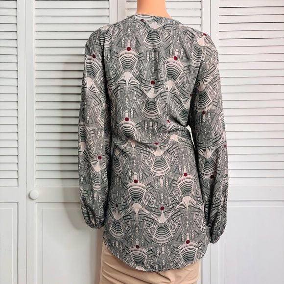 *NEW* MELISSA MCCARTHY Seven Gray Geometric Print Tunic Blouse Size 2X