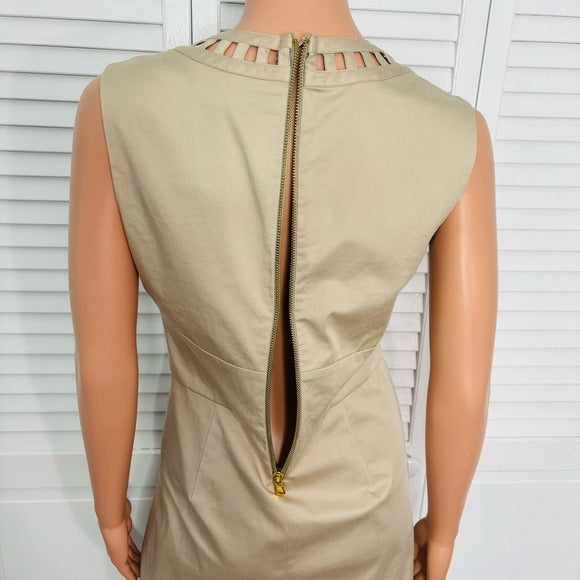 ADAM by Adam Lippes Sleeveless V-Neck Dress in Khaki Size 4
