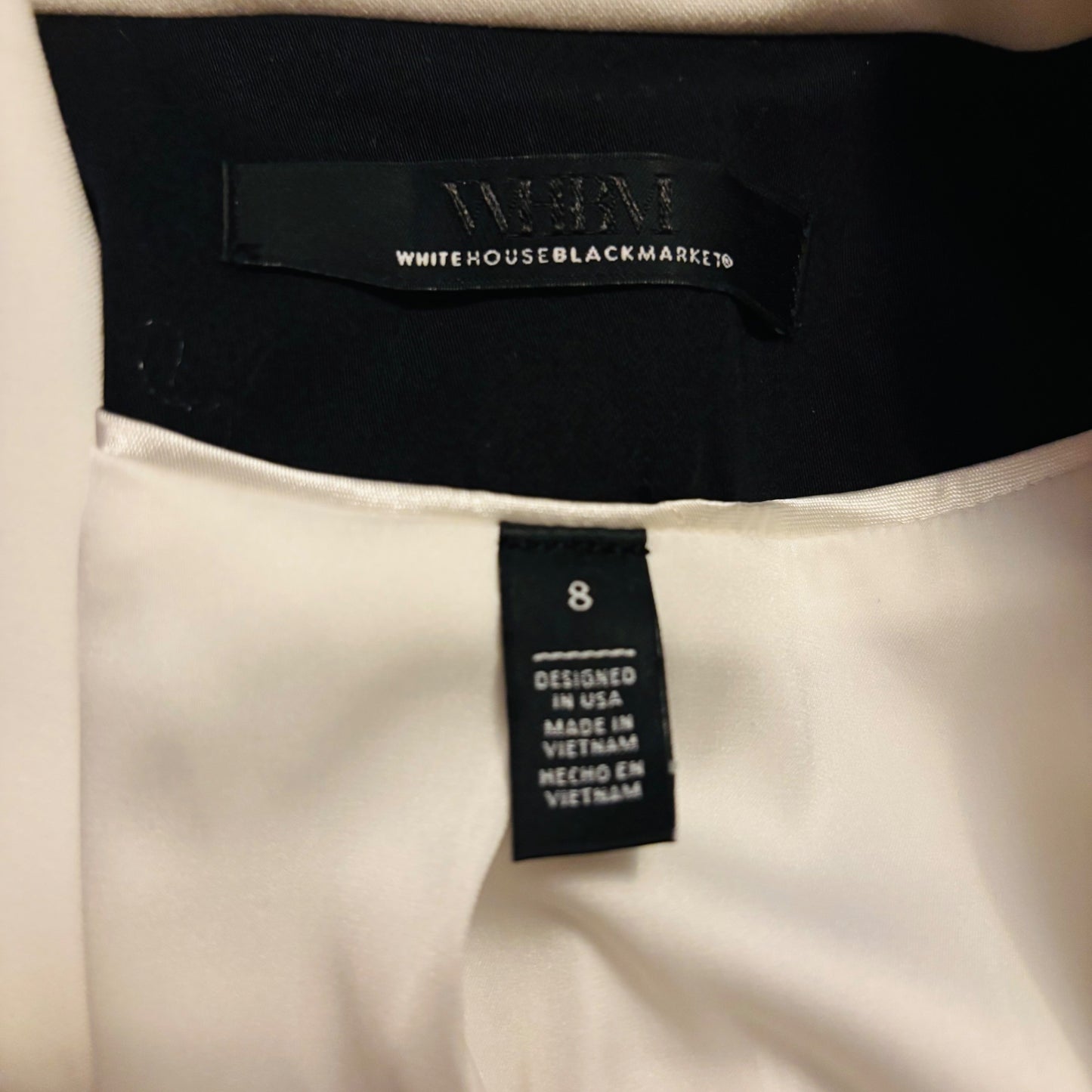 WHITE HOUSE BLACK MARKET Petite Fashion Blazer With Lace in White Size 8