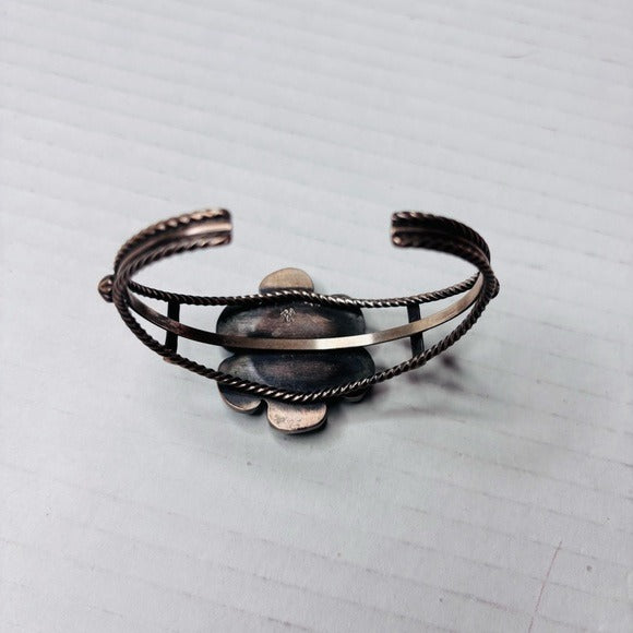 AMERICAN WEST Sterling Silver Kingman Turquoise 7-Stone Statement Cuff Bracelet