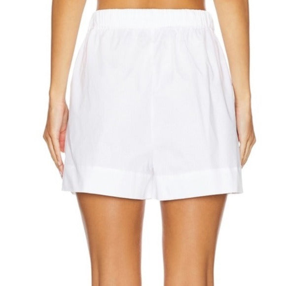 *New* WEWOREWHAT Cotton Poplin Tie Waist Shorts in White Size XS