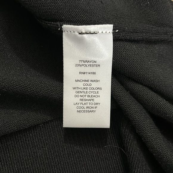 RETROLOGY Black Boat Neck Black Button Cuff Sweater Size Large