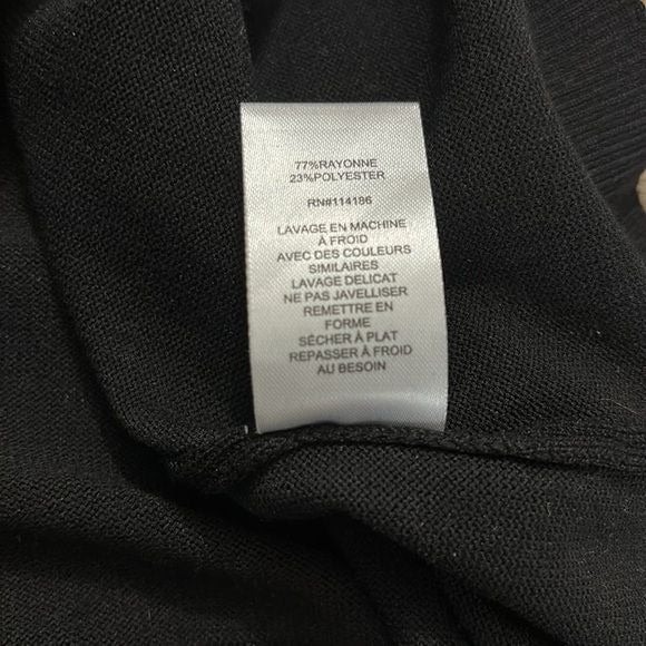 RETROLOGY Black Boat Neck Black Button Cuff Sweater Size Large