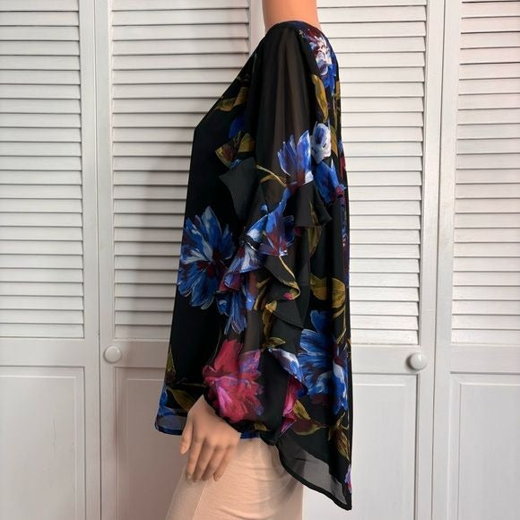 *NEW* KAREN KANE Saffron Sea Ruffle Sleeve Top Size 1X