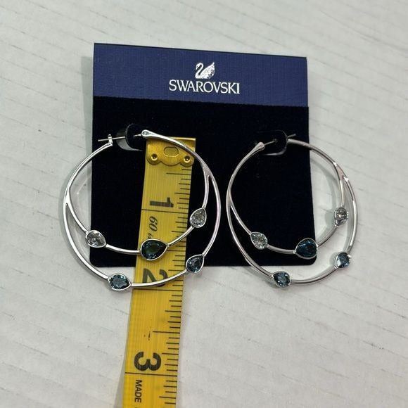 *NEW* SWAROVSKI Silver Large Hoop Earrings