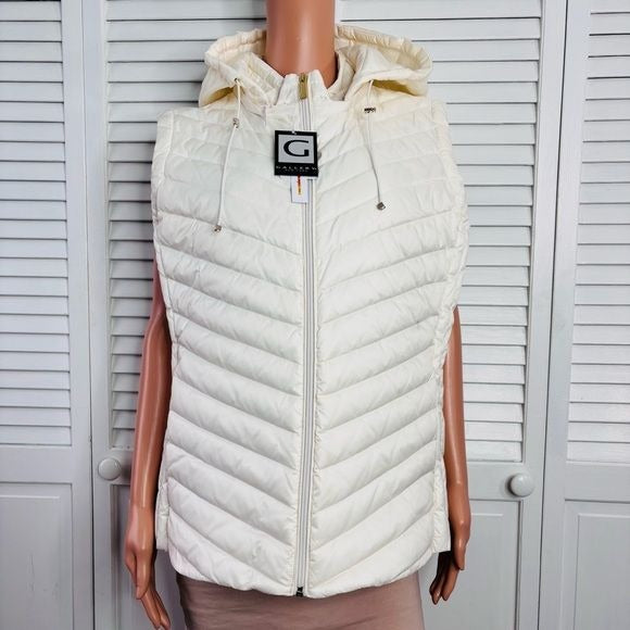 *NEW* GALLERY Ivory Quilted Puffer Vest Size XXL