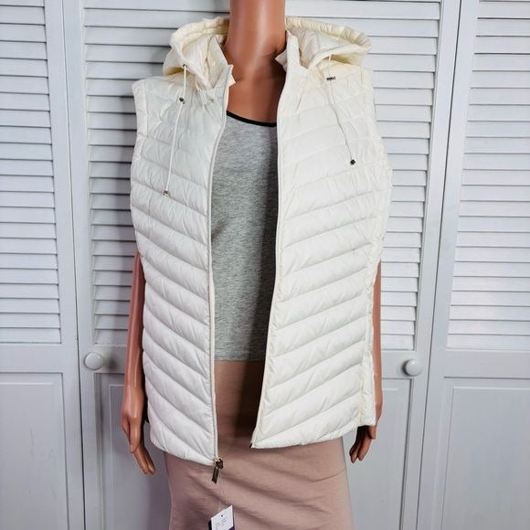*NEW* GALLERY Ivory Quilted Puffer Vest Size XXL