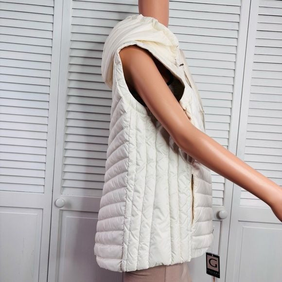 *NEW* GALLERY Ivory Quilted Puffer Vest Size XXL