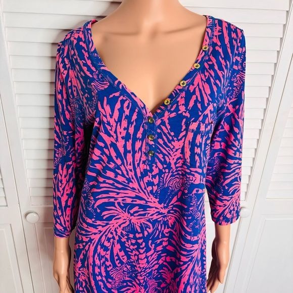 LILLY PULITZER Palmetto Dress Rolling in the Grass Zebra Size Large