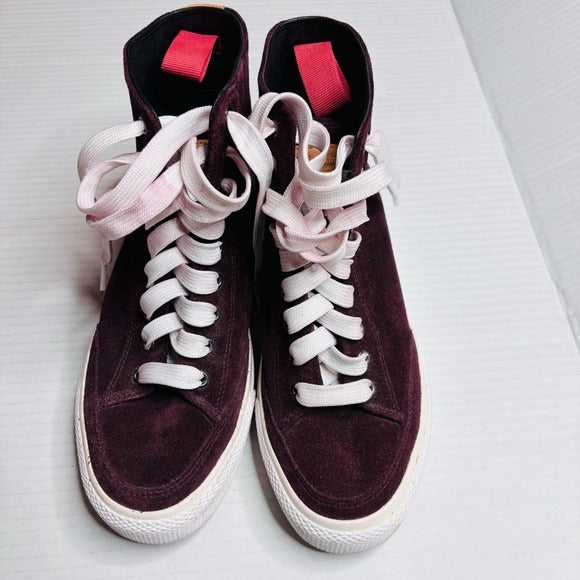 RAG & BONE Merlot High Top Suede Sneakers Size 8