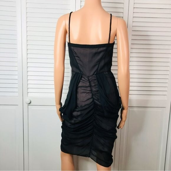 *New* DIANE VON FURSTENBERG Black Dressette Silk Dress Size 6