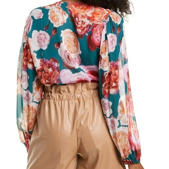 *NEW* PINKO Multi Verde Sfoglia Blouse Size XS