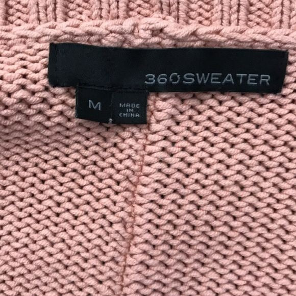 360 SWEATER Pink V-Neck Knit Pullover Sweater Size M