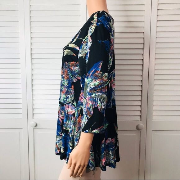 *New* KAREN KANE Rosewater Asymmetrical Peplum Top Size 1X