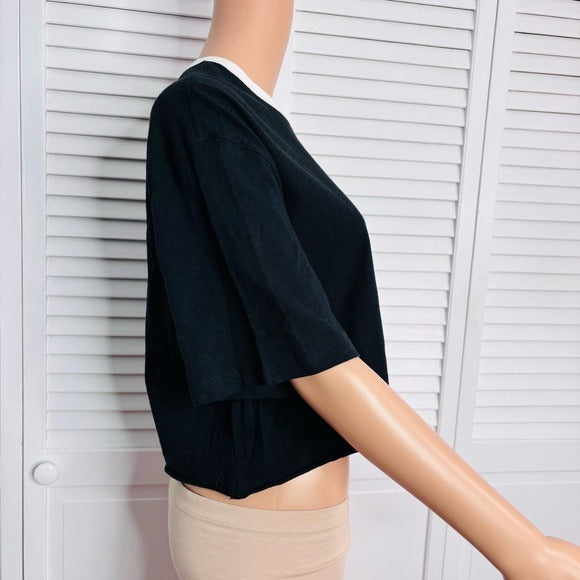 *new* FABLETICS Cotton Slub Cropped Tee Size Small