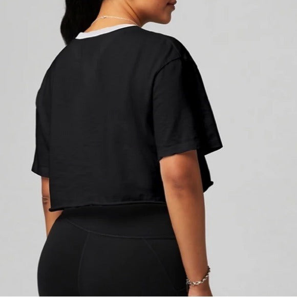 *new* FABLETICS Cotton Slub Cropped Tee Size Small