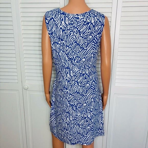 New LILLY PULITZER Bryson Sleeveless Dress in Martinique Blue Size Large