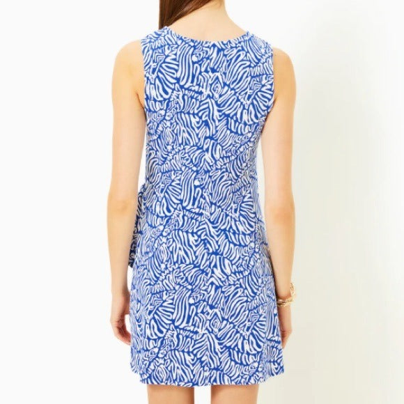New LILLY PULITZER Bryson Sleeveless Dress in Martinique Blue Size Large