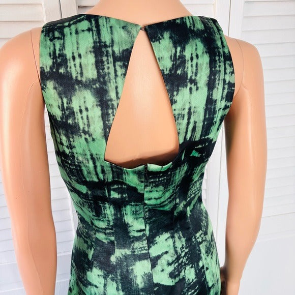 NEW JAY GODFREY Blue Green Satin Sleeveless Dress Size 6