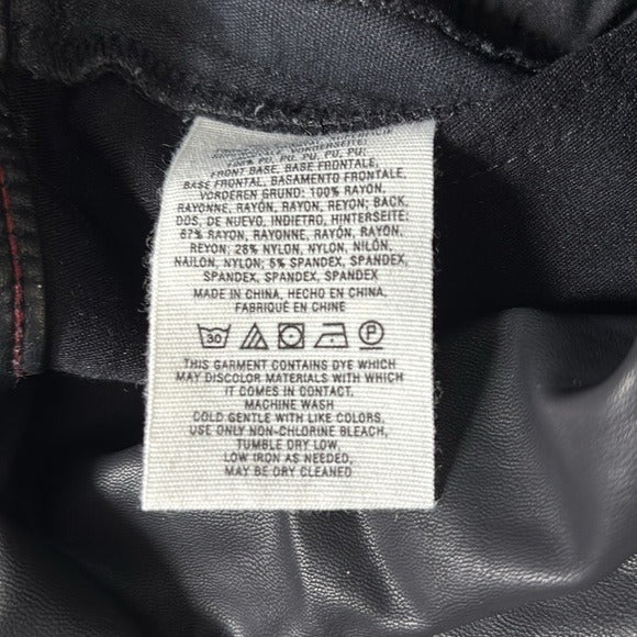 PILCRO AND THE LETTERPRESS Black Vegan Leather Moto Pants Size 29