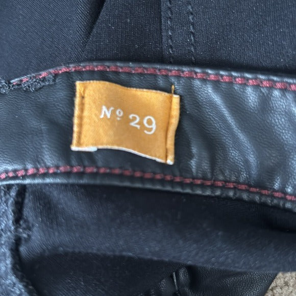PILCRO AND THE LETTERPRESS Black Vegan Leather Moto Pants Size 29