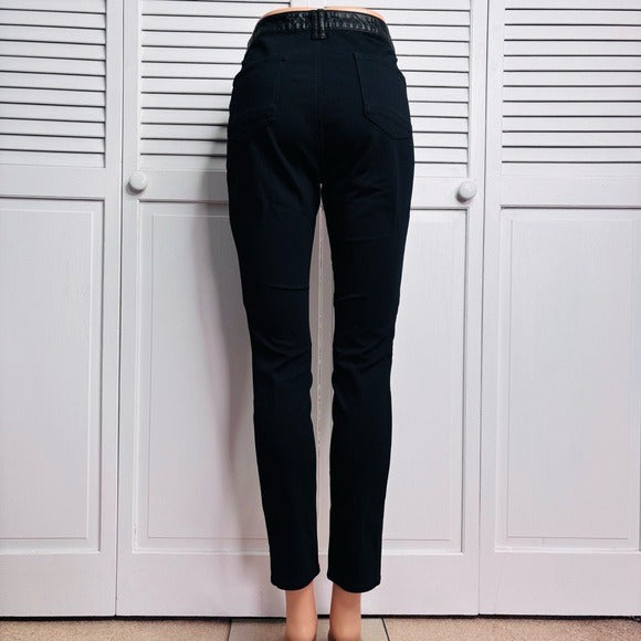 PILCRO AND THE LETTERPRESS Black Vegan Leather Moto Pants Size 29