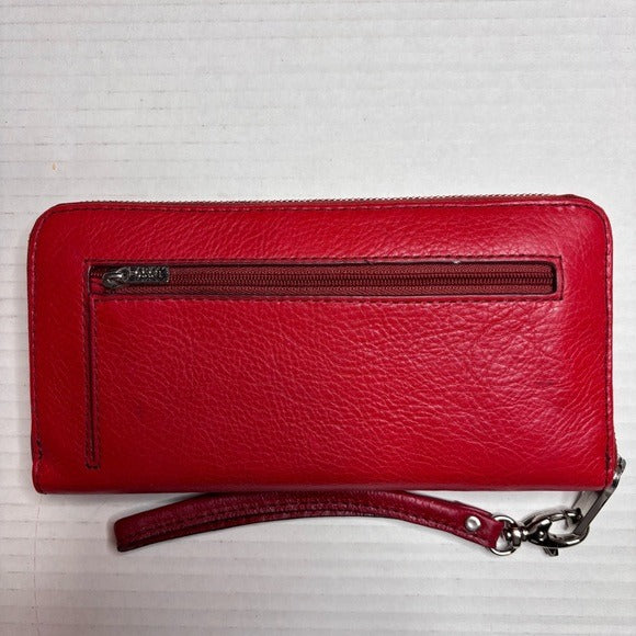 *New* FOSSIL Scarlet Red Sydney Zip Around Wallet